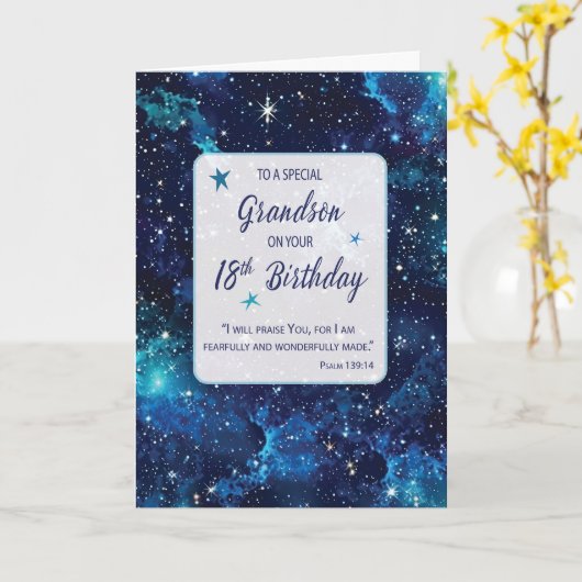 孫宗教18番目の誕生日星の銀河系 カード (黄色い花)