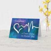 孫将来の医師の日感謝してい カード (黄色い花)