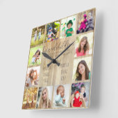 孫引用文12フォトウッドカスタムスクエア スクエア壁時計 (傾斜)