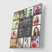 孫引用文12フォトグレーウッド スクエア壁時計 (傾斜)