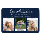 孫引用文3スナップショットフォトブルー マグネット (横)