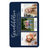 孫引用文3スナップショットフォトブルー マグネット (縦)