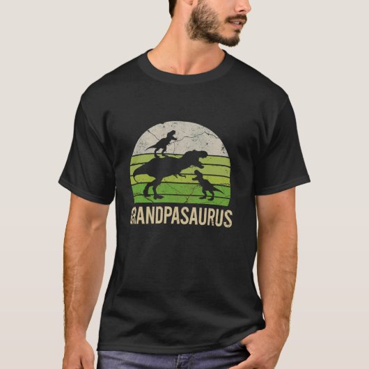 孫恐竜孫おもしろい男性ギフトティーF Tシャツ (正面)