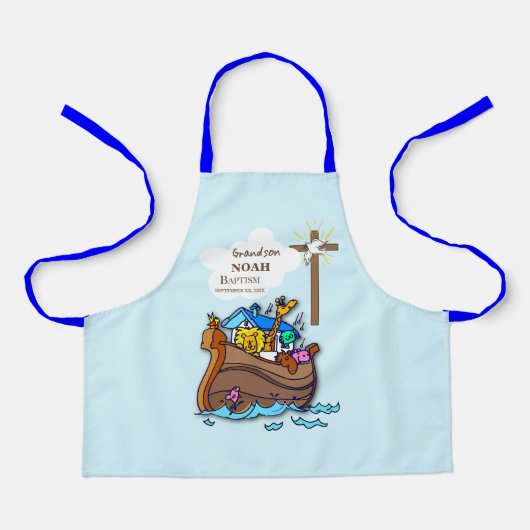 孫洗礼ノアの箱舟パーソナライズされた エプロン (正面)