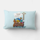 孫洗礼ノアの箱舟パーソナライズされた ランバークッション (正面)