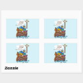 孫洗礼ノアの箱舟パーソナライズされた 長方形シール (シート)