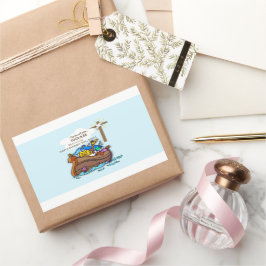 孫洗礼ノアの箱舟パーソナライズされた 長方形シール