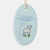 孫洗礼ブルーボーイラムパーソナライズされた セラミックオーナメント (右)