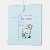 孫洗礼ブルーボーイラムパーソナライズされた セラミックオーナメント (左)