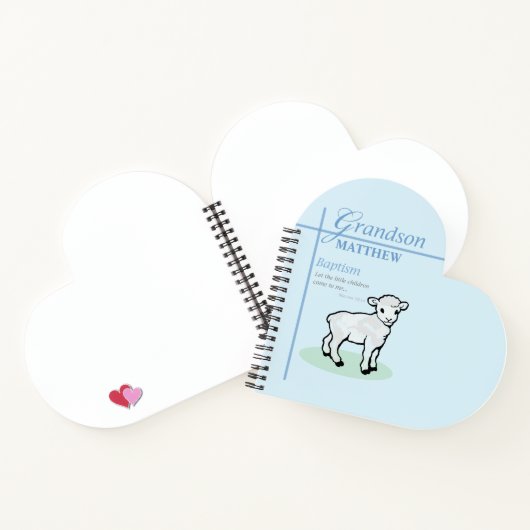 孫洗礼ブルーボーイラムパーソナライズされた ノートブック (内部)