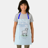孫洗礼ブルーラムパーソナライズされた エプロン (インサイチュ)