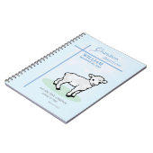 孫洗礼ブルーラムパーソナライズされた ノートブック (左側)