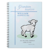 孫洗礼ブルーラムパーソナライズされた ノートブック (正面)