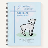 孫洗礼ブルーラムパーソナライズされた ノートブック (正面)