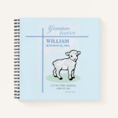 孫洗礼ブルーラムパーソナライズされた ノートブック (正面)