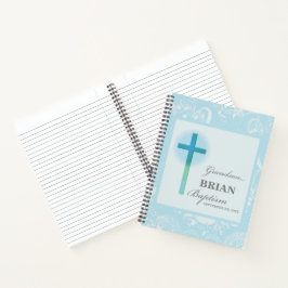 孫洗礼ブルーレースパーソナライズされた ノートブック
