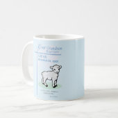 孫洗礼素晴らしブルーラムパーソナライズされた コーヒーマグカップ (正面左)