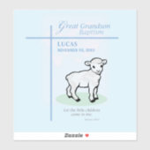 孫洗礼素晴らしブルーラムパーソナライズされた シール (シート)