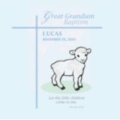 孫洗礼素晴らしブルーラムパーソナライズされた シール (正面)