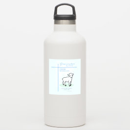 孫洗礼素晴らしブルーラムパーソナライズされた シール