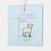 孫洗礼素晴らしブルーラムパーソナライズされた セラミックオーナメント (左)