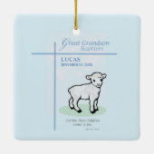 孫洗礼素晴らしブルーラムパーソナライズされた セラミックオーナメント (裏面)