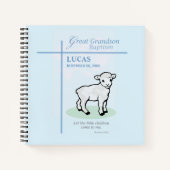 孫洗礼素晴らしブルーラムパーソナライズされた ノートブック (正面)