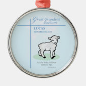 孫洗礼素晴らしブルーラムパーソナライズされた メタルオーナメント (正面)