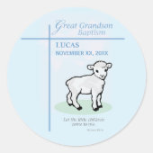 孫洗礼素晴らしブルーラムパーソナライズされた ラウンドシール (正面)