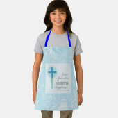 孫洗礼素晴らしブルーレースパーソナライズされた エプロン (インサイチュ)