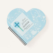 孫洗礼素晴らしブルーレースパーソナライズされた ノートブック (正面)