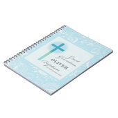 孫洗礼素晴らしブルーレースパーソナライズされた ノートブック (左側)