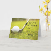 孫父の日のゴルフボールイングラス カード (黄色い花)