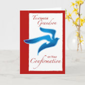 孫確認、ブルー鳩 カード (黄色い花)