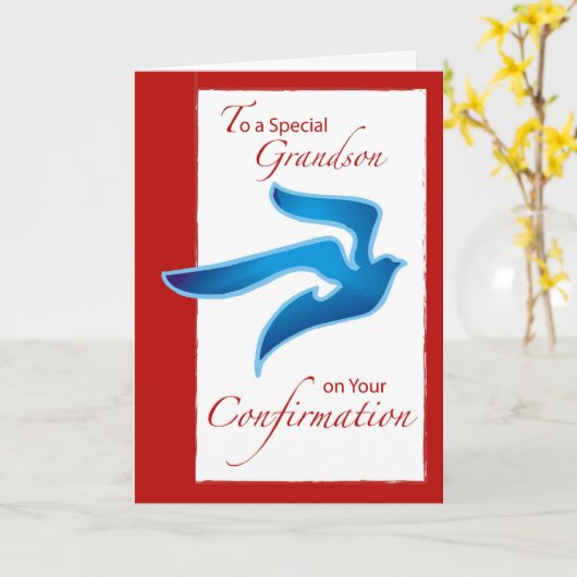 孫確認、ブルー鳩 カード (黄色い花)