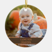 孫祖父ハロウィーン写真 セラミックオーナメント (正面)