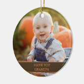 孫祖父ハロウィーン写真 セラミックオーナメント (左)