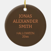 孫祖父ハロウィーン写真 セラミックオーナメント (裏面)