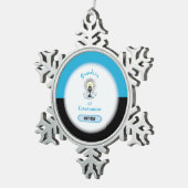 孫第一聖餐式ブルーカップ スノーフレークピューターオーナメント (右)