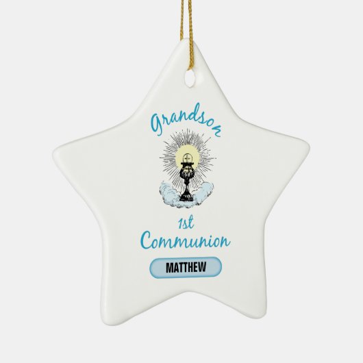 孫第一聖餐式ブルーカップ セラミックオーナメント (右)