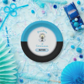 孫第一聖餐式ブルーカップ ペーパープレート (パーティー)