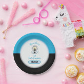 孫第一聖餐式ブルーカップ ペーパープレート (パーティー)