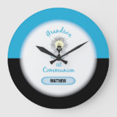 孫第一聖餐式ブルーカップ ラージ壁時計 (正面)