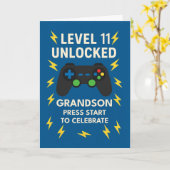 孫第11誕生日ゲームコントローラーAge11 カード (黄色い花)