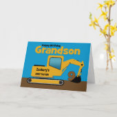 孫第9誕生日イエローショベルの名前の追加 カード (黄色い花)