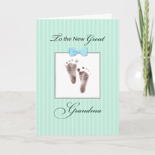 孫素晴らしグリーンフットプ素晴らしリンの新おばあちゃん カード (正面)