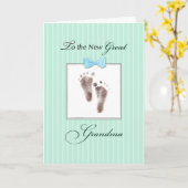 孫素晴らしグリーンフットプ素晴らしリンの新おばあちゃん カード (黄色い花)