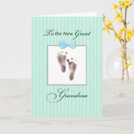 孫素晴らしグリーンフットプ素晴らしリンの新おばあちゃん カード (黄色い花)