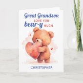 孫素晴らしヴァレンティーンズデイテディベアハート カード (正面)