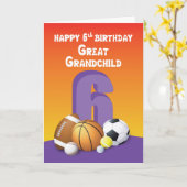 孫素晴らし女子6番誕生日スポーツボール カード (黄色い花)